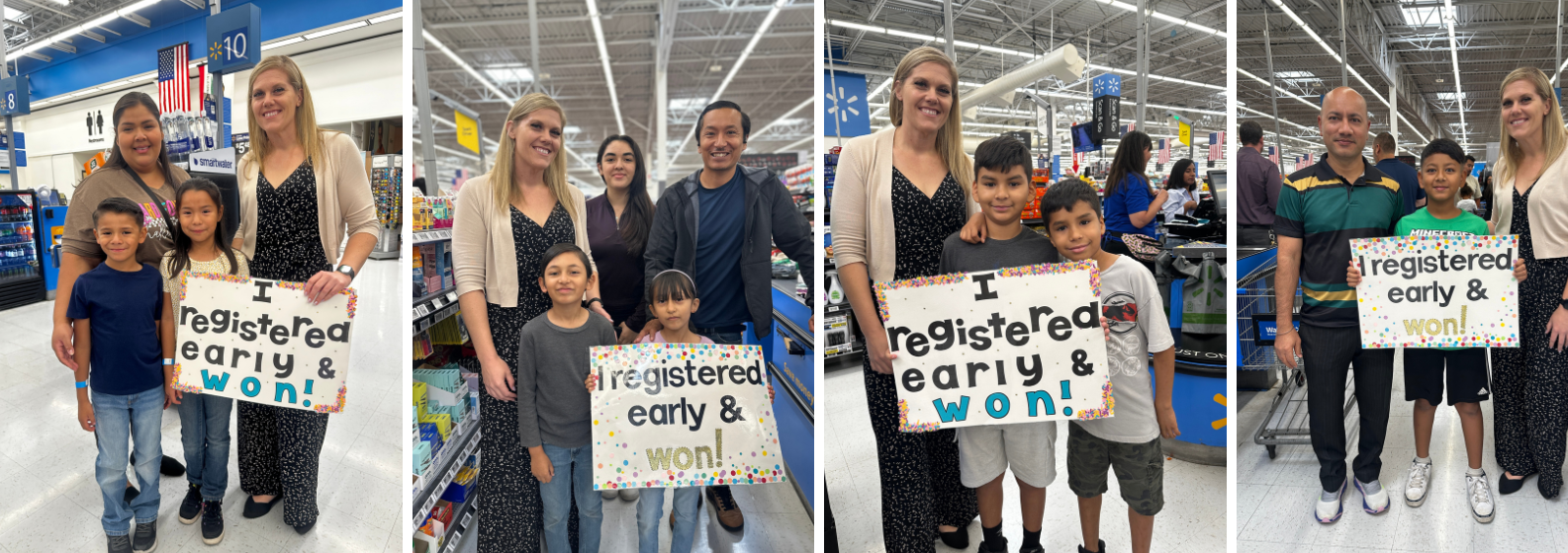 families with principal at shopping spree